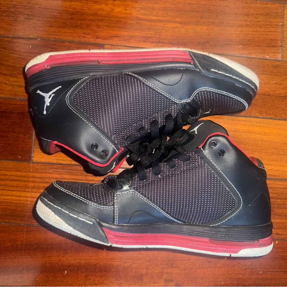 Jordan Black and Red High-Top Sneakers